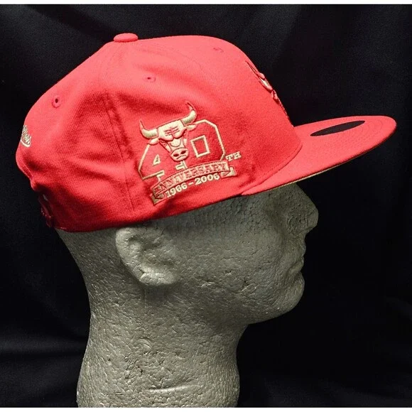 Chicago Bulls Mitchell & Ness Chrome Elements 40th Anniversary Snapback Hat NWT!